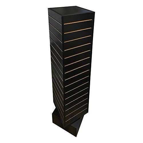 Prolinemax 3815 Black 12'' X 12'' X 54'' Revolving Slatwall Floor Display Rotating 4 Sided Retail Fixture cover