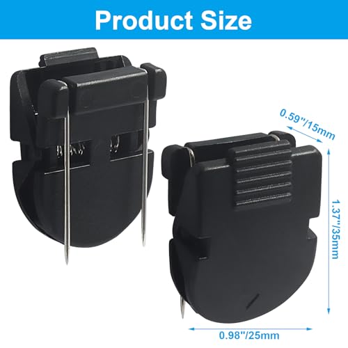 Rierdge 12 PCS Plastic Cubicle Clips for Fabric Walls, Panels Wall Clips with Stainless Steel Pins, Office Push Pin Hooks for Hanging Photos, Notes on Cork Boards(Black)