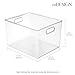 mDesign Plastic Storage Organizer Container Bin for Kitchen Organization in Pantry, Cabinet, Countertop Fridge, Refrigerator, and Freezer - Hold Food, Drink, or Snacks, Ligne Collection, Clear