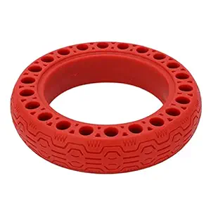 Adium 60/70 - 6.5 Solid Tire, Rubber Grooves Design Good Shock Absorption Effect Long Mileage Electric Scooter Multicolor Tyre for G30D Electric Scooter(red)