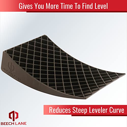 Beech Lane Stackable Camper RV Leveler, Patent Pending Stacking Feature, Fits All Dual Axle Campers Without Cutting, Reduces Steep Curve for Easier Fine Tuning (12" Length- 2 Pack with Carrying Bag) - Thumbnail 6