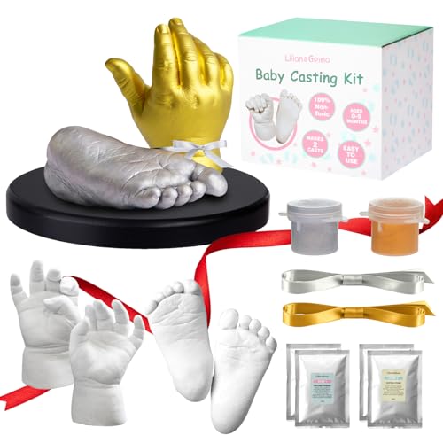 Lilian&Gema Baby Casting Kit Hands and Feet Mold - 3D Baby Hand & Foot Molds for Newborn Keepsake Perfect Gifts for New Mom First Birthday Baby Shower