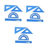 HOMSFOU 3 Juegos De Reglas Triangulares De Aleación De Aluminio Regla Geométrica Para Matemáticas Regla De Escala Estacionaria Regla Triangular Para Papelería Regla De Escala Cuadrada