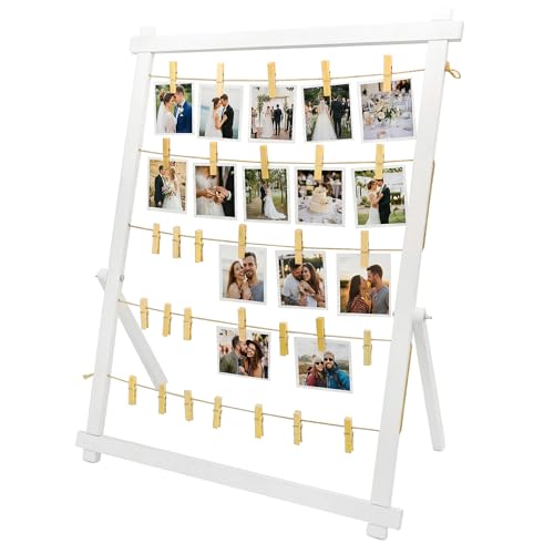 FramePro Freestanding Photo Display Board with Clips, Stable Tabletop Picture