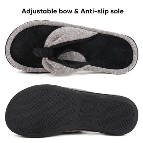 Wishcotton Women's Memory Foam Spa Thong Flip Flops Cozy Indoor Slippers, Ladies Summer Lightweight Open Toe House Sandals2