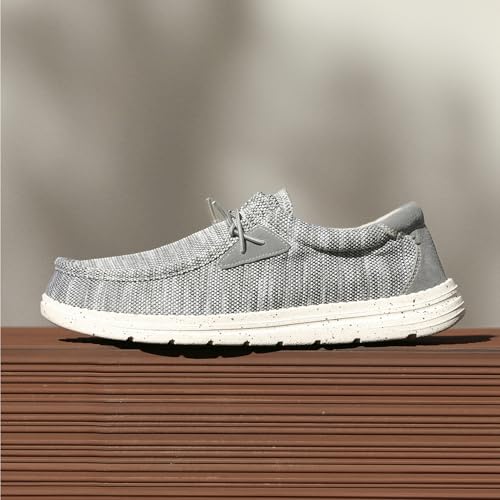 Bruno Marc Men's Casual Slip-on Loafers Stretch Shoes,Size 12,Grey,BLS211