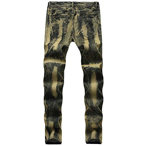 Men's Skinny Distressed Ripped Casual Denim Pants Slim Fit Biker Jeans Zipper Washed Straight Fit Jean Trousers2