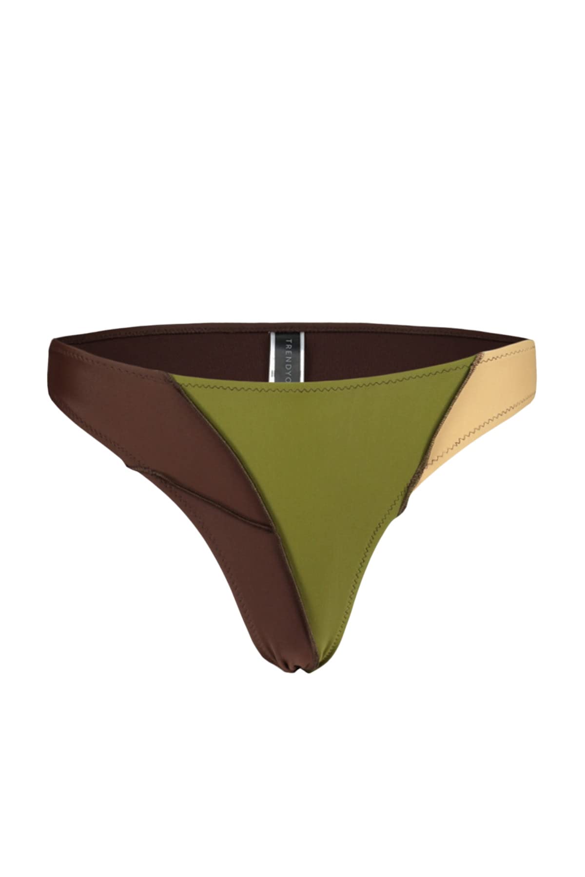 Trendyol Woman Normal Waist Normal Trotter Bikini Bottom,Green-Multicolor,40