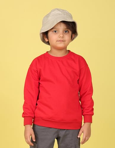 Image of Nusyl Boy's Black Solid Crew /Round Neck Sweatshirt |Skin Friendly Full Sleeve Sweatshirt|Drop Shoulder Oversized Sweatshirt | Round Neck Sweatshirt Oversized Fit Long Sleeves |