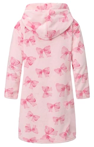 Image of Girls Fleece Hooded Robes Kids Warm Bath Robe for Girls Soft Fuzzy Bathrobe