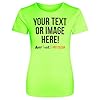 Womens Custom Activewear T Shirt Ladies Fit Polyester Gym Sports Any Text Image Personalised Printed Logo Marathon Run Running Club Photo Tee, L, Black #3