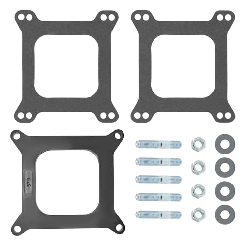 Open Center Phenolic Carburetor Spacer 1/2 Fit for Holley AFB Edelbrock SBC BBC 4BBL BB SB for Chevy Ford 350 with Gasket Screws Kit