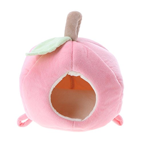 Nido de hámster de NELNISSA hecho de terciopelo de oso polar súper suave, fácil de limpiar y cómodo para vivir, manzana/verde manzana/banana/calabaza