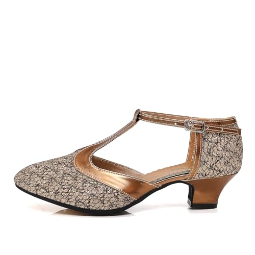 Women's Glitter Dance Shoes Flapper Gatsby 1920s Shoes Latin Tango Salsa Ballroom Heels