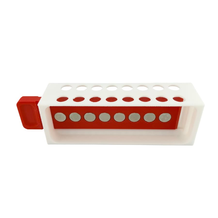 Magnetic Rack Separator for 1.5 mL and 2.0 mL Centrifuge Tubes – 16-Tube Capacity with Sliding Removable Magnets – Made in USA