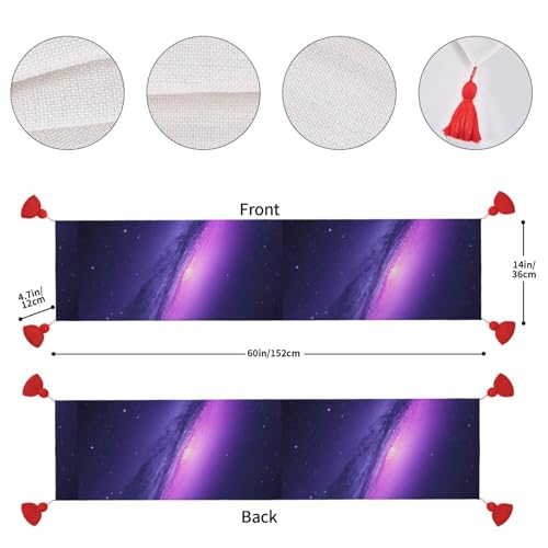 Chemin de table de Noël ciel étoilé violet textile de fête premium - 5