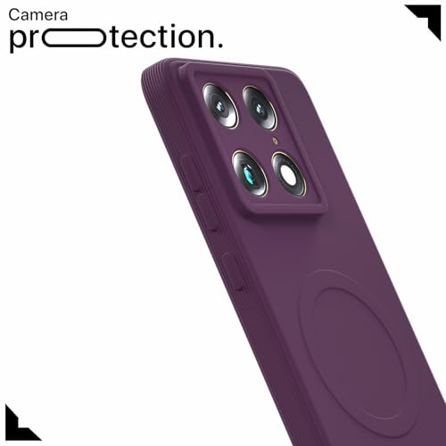 Image of Outlouders Back Cover for Motorola Moto Signature 5G Soft Matte Silicone Cover with Slim Fit | Mag-Safe Logo (Not Mag-Safe Compatible) | Shockproof | Camera Protection Bumper Case (Purple)