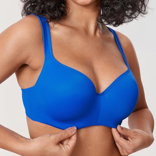 Image of DELIMIRA Women's Balconette Bra Full Coverage Plus Size Tshirt Underwire Back Smoothing Seamless Bras