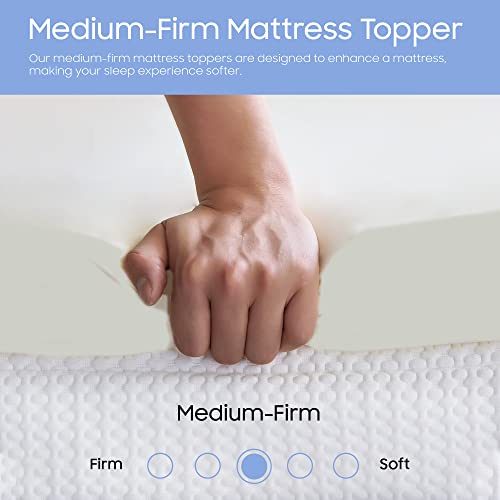 GREATON Breathable 2-inch Foam Mattress Topper with Perfect Body Support | Comfortable Mattress Topper for Ultimate Relaxation, Improves Back Pain, Heavy-Duty Structured Toppers, Twin, White - Thumbnail 3