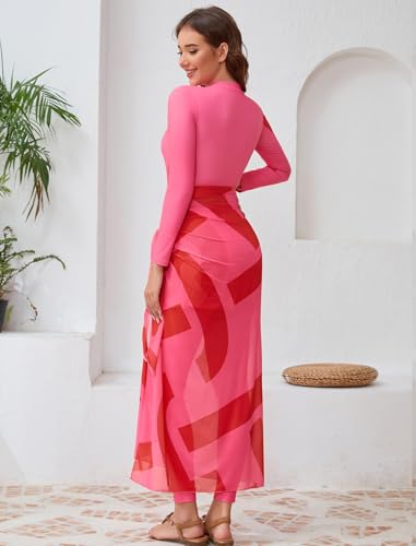 IKADEX Muslim Swimsuits for Women Burkini Swimwear 5 PCS Full Covered Rash Guard Surfing Bathing Suit Wetsuit with Cap4