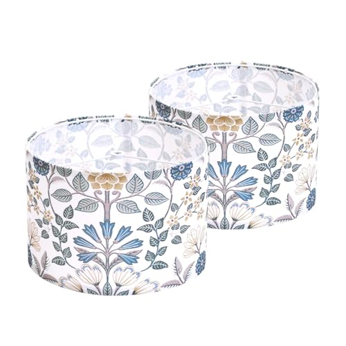 2pcs Flower Printed Small Drum Lamp Shades for Table Lamps Floor Lamps Wall Lamps.10