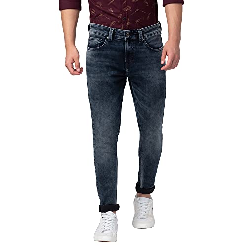 Spykar Blue Mid Rise Tapered Fit Jeans for Men
