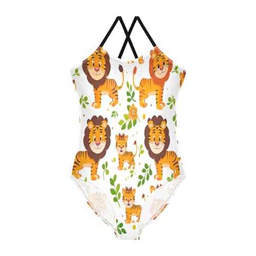 Cute Lovely Tiger Girls One-Piece Swimsuit Beach Bathing Suit