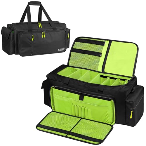 SUNDOY Sac d'organisation de câbles DJ – Sac de Rangement pour câbles avec Fond rembourré Amovible et séparateurs pour équipement DJ, câbles Audio et Accessoires de Musique, Noir, 57 x 26 x 30-cm