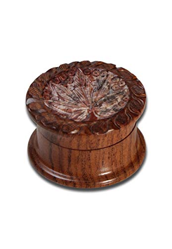 bong-discount Kräuter-Mühle, Herb-Crusher, HOLZ-Grinder | 2-teilig | 34 x 55 mm | Stift-Zähne, Metallstifte | ROSENHOLZ… – Bild 3