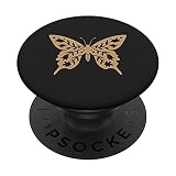 Camel Tan – Papillon insecte floral amoureux de la nature PopSockets PopGrip Interchangeable