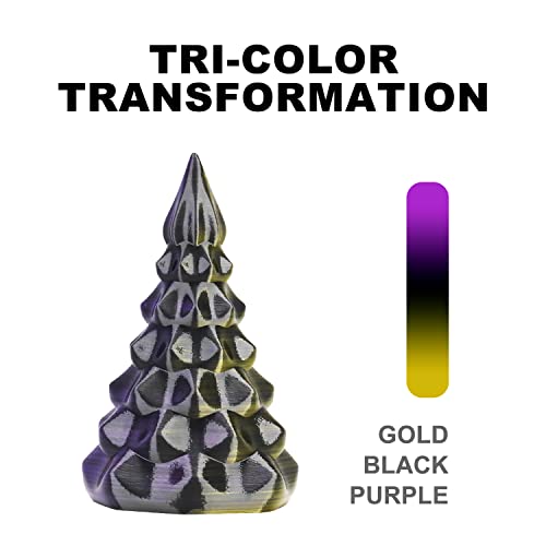 Image of Silk PLA Filament 1.75mm, ENISINA Silk Shiny Filament Clog-Free for 3D Printer -Dimensional Accuracy + /- 0.03mm,1kg / 2.20lb(Gold&Purple&Black)