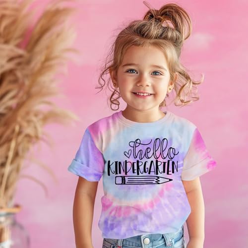 Image of KEKEMI Kid Girls First Day of School Shirt Hello Kindergarten First /Second /Third Grade Tshirt Back to School Tees Tops 4-10Y