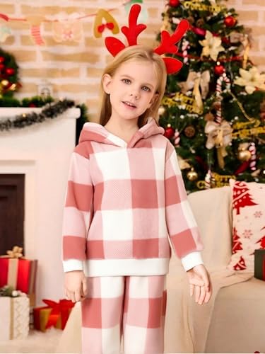 Toddler Baby Girl Clothes Outfits Winter Long Sleeve Waffle Plaid Thicken Sweatshirts Pants Cute Girl Warm Outfits Set3