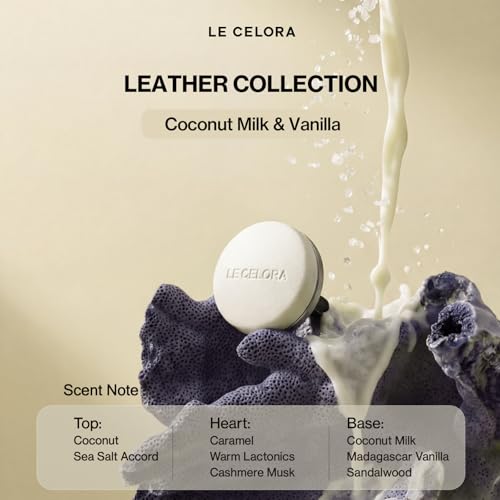 Image of LECELORA Car Air Freshener Vent Clip, 6 Pack Waterless Car Scent Diffuser | Refillable Design, 180 Days of Long Lasting Fragrance, New Car Gifts, Small Spaces Air Freshener, Coconut Milk & Vanilla