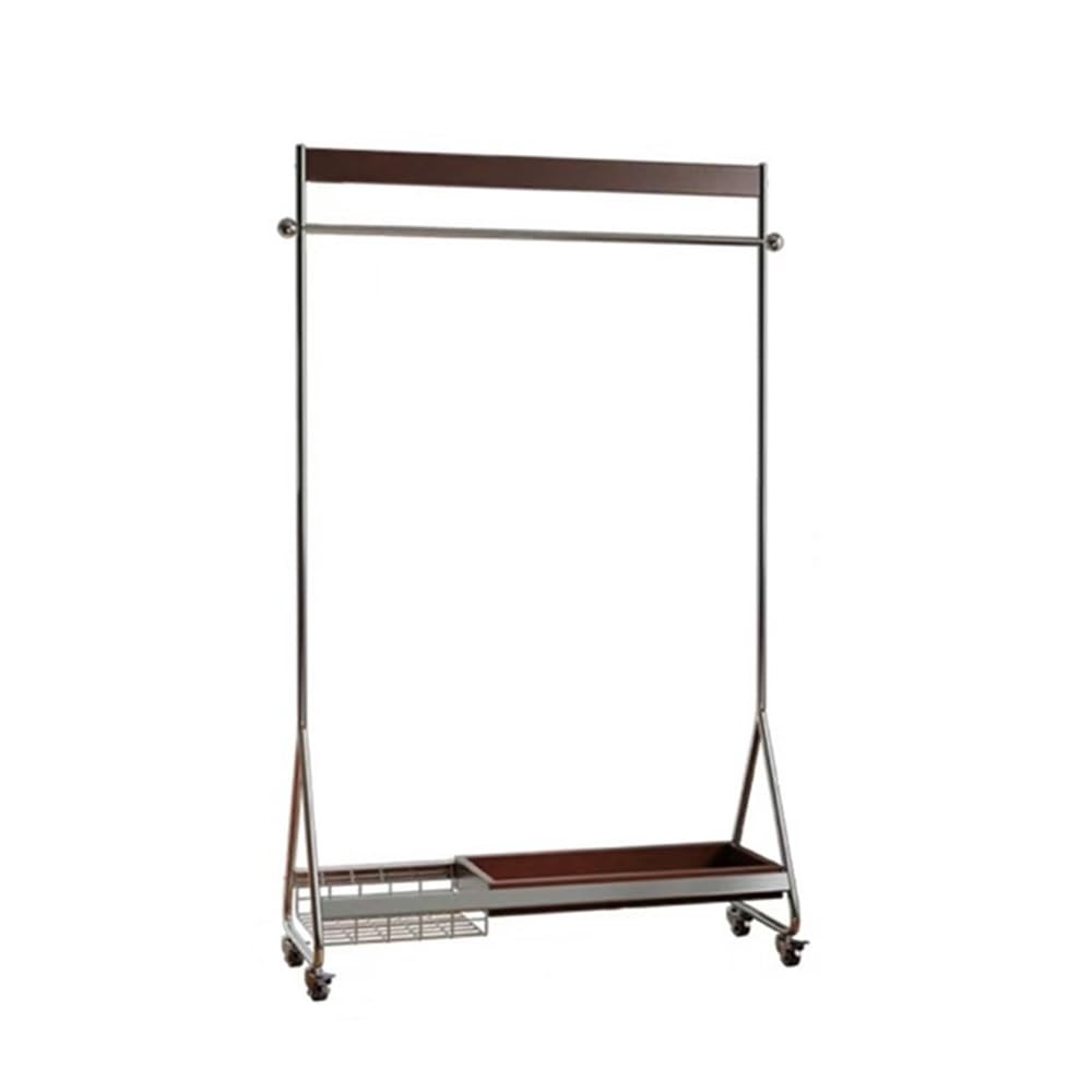 DFHS46JK Hat Rack Clothes Rack Floor Bedroom Household Hanger Stainless Steel Movable Storage for Office(Bruin)