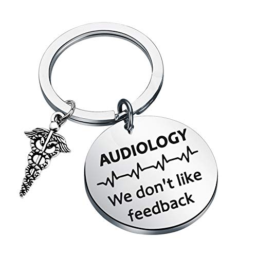 Image of CENWA Audiologist Gift Audiology Student Graduation Gift Audiology We Don't Like Feedback Keychain