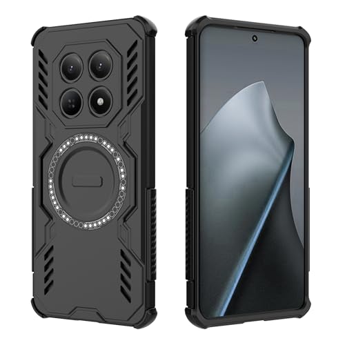 �X�}�z�P�[�X �Ή��@�� for Redmi Note 15 Pro 4G ���C�����X�[�d�Ή� [PC+TPU] 2-in-1 �ϗ����E�ی�@�\�t���}�O�l�b�g���X�}�z�P�[�X Black