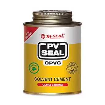 Pidilite M-Seal PV Seal CPVC Solvent Cement Ultra Strong for CPVC and UPVC Pipes and Fittings (100 ml, Tin Can, Yellow) with Brush Inside