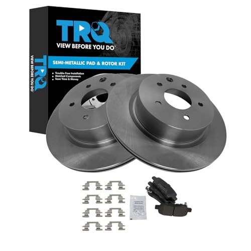 Image of TRQ Rear Brake Pad and Rotor Set Semi Metallic Vented Rotors