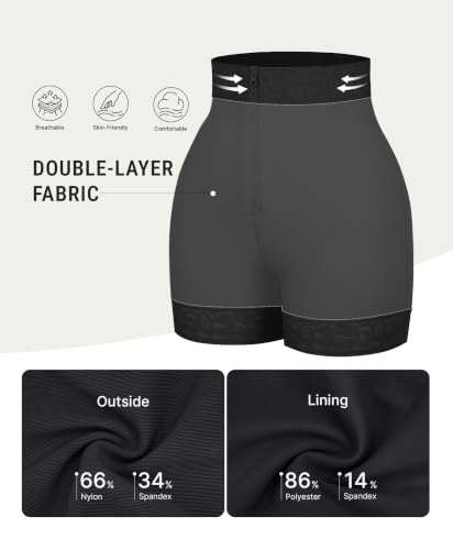 Image of FeelinGirl Tummy Control Shapewear Butt Lifting Faja Shorts Body Shaper | High Compression, Butt Enhance, Underwear, Plus Size, Hook Zipper Clouser