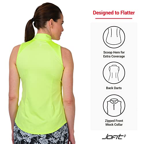 Jofit Apparel Women’s Athletic Clothing Emma Cutaway For Golf & Tennis, Size Xx-Large, Lemon Lime Yellow #TOP3