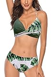 Parte superior de bikini de color block y parte inferior de bikini de media altura con forro completo. Un fruncido delante de la parte inferior crea un ajuste favorecedor y te hace más atractivo, personalizando tu propio look de moda.