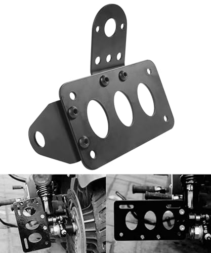 SCUARI Motorcycle License Plate Bracket Car Accessories Motorcycle License Plate Holder Motorcycle Side Mount License Plate Bracket Horizontal Vertical License Plate Mount Fits Most Motorcycle Bikes