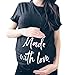 Produktbild Lurcardo Stillshirt Kurzarm Damen Frauen Umstands Tshirt Rundhals Damen Umstandstop Umstandsmode Stilltop Schwangerschaft Stilloberteil Brief Drucken Shirt Casual Damen Schwanger Tops Damen Oberteile