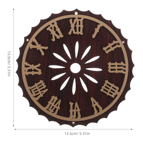 Esfera de reloj de cuco de plástico marrón con diseño vintage de dial 3