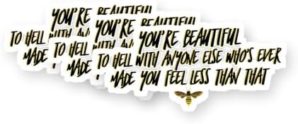 You're Beautiful Dumplin - Black Vinyl Stickers 3 Pack 3 Inch image 5