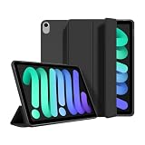 【2026年新登場&360°全面保護】Omego iPad mini7 ケース (A17 Pro 2024 第7世代) 軽量 iPad mini 6 ケース (2021 第6世代) 超薄型 8.3インチ 折りたたみ式 タブレット 角度調整可能 三角構造安定感 PU+TPU素材 スタンド機能 オートスリープ エッジ衝撃保護 ブラック
