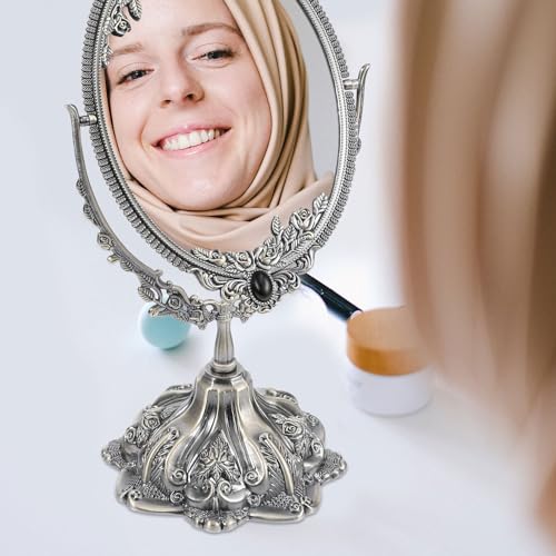 Miroir de maquillage rétro miroir de table double face rectangulaire