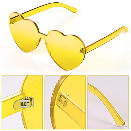 Maxdot Heart Shape Sunglasses Rimless Transparent Heart Glasses Colorful Party Favors3