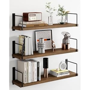 Floating Shelves, 24 In Bookshelves for Room Wall, Shelves on Wall (Brown)